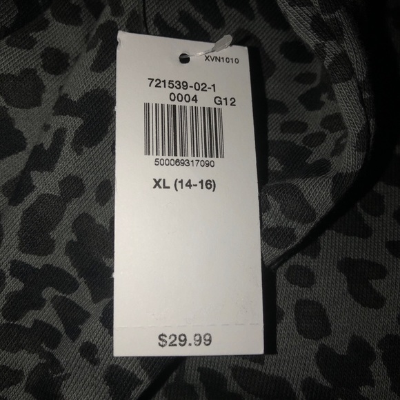 NEW Slouchy Raw Hem Pullover Hoodie Cropped Sweatshirt Gray XL Girl’s OLD NAVY - Picture 2 of 13